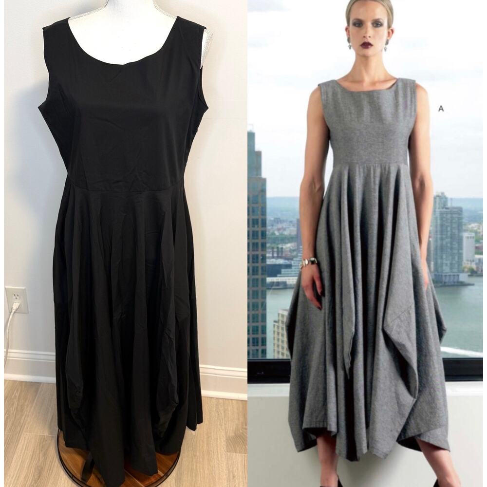 Lynn Mizono For Giselle Shepatin Lagenlook Maxi Dress In Black Size Large